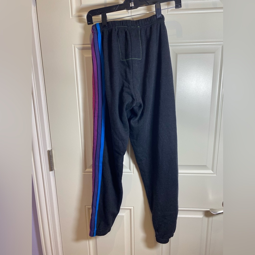 Aviator Nation Joggers with Pink and Blue Stripes - Picture 3 of 5